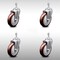 Service Caster 5 Inch SS Maroon Polyurethane Wheel Swivel 3/8 Inch Threaded Stem Caster Set SCC SCC-SSTS20S514-PPUB-MRN-381615-4 - alternate 1